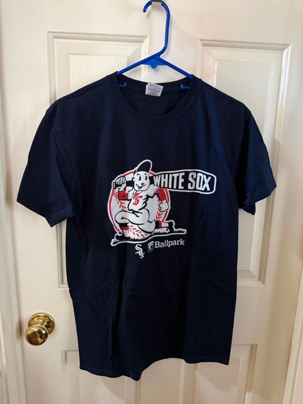 Jerzees Navy White Sox Mascot Graphic Tee